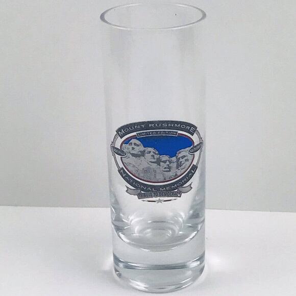 Mount Rushmore Tall Double Shot Glass Black Hills South Dakota Limited Edition - Picture 1 of 6
